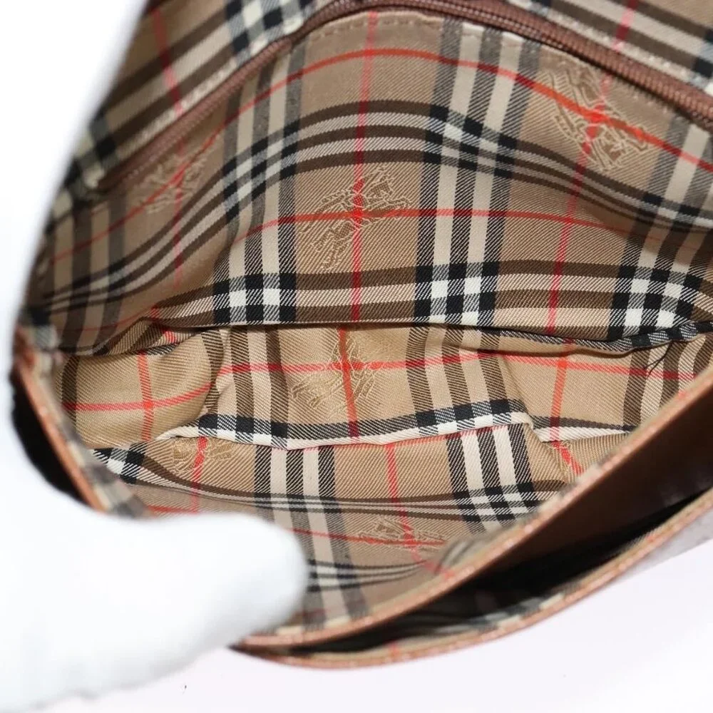 Authentic Burberrys Shoulder Bag Leather Brown Gold - Picture 3 of 16